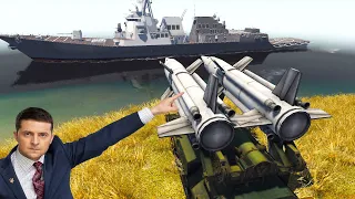 The new 300 Ukrainian missile NEPTUNE 500 destroyed Russian warships | Men of War 2 Simulation