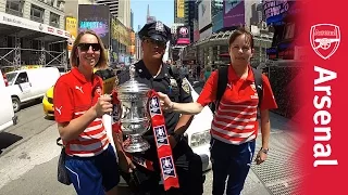 Arsenal Ladies parade FA Cup Trophy in New York