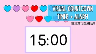 Valentine's Day Hearts 15 Minute Visual Countdown Timer