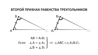 Геометрия. 7 класс. Теоремы. Т7. Второй признак равенства треугольников.