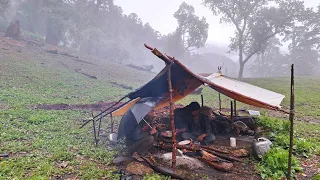 Nepali Mountain Village Life | Rainy Day | Sheep Shepherd Life | Organic shepherd Food | Real Life🇳🇵