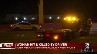 Woman hit, killed by driver on the North Freeway, deputies say