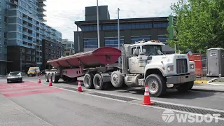 A look inside the filling of Seattle's Battery Street Tunnel