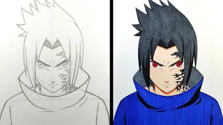 How to Draw Sasuke Uchiha - Naruto
