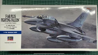 Hasegawa F-16B Plus Fighting Falcon U.S. Air Force Trainer 1/72 Scale Model Aircraft