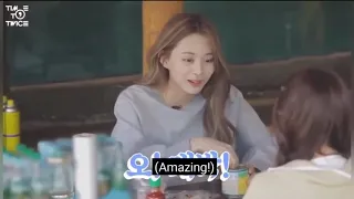 Tzuyu making her unnies laugh (twice)