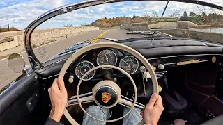 1957 Porsche 356 Speedster - Classic Autumn Driving Experience (POV Binaural Audio)