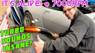 Insane Turbo Sounds, It Hits 7000RPM! This Crazy Engine Swap Finally runs!