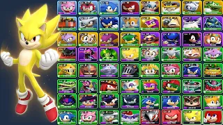 Sonic Forces Speed Battle - All 63 Characters Unlocked Showcase Movie Super Sonic Baby Sonic Tails