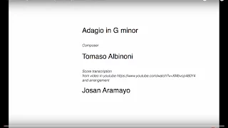 Albinoni - Adagio in G Minor - music score / music sheet / partitura