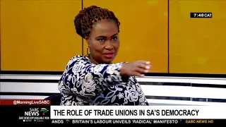 The role of trade unions in SA's democracy