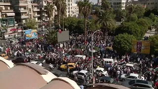 Hundreds of protesters turn out in Damascus in support of Palestinians in Gaza