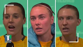 Clare Hunt, Caitlin Foord, and Hayley Raso REACT to Australia BREAKING the attendance RECORD