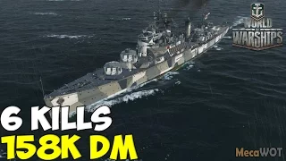 World of WarShips | Fletcher | 6 KILLS | 158K Damage - Replay Gameplay 1080p 60 fps