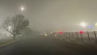 Spooky fog over the Chicago area