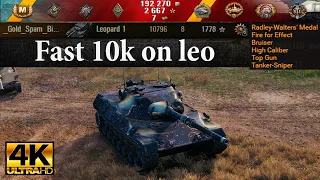 Leopard 1 video in Ultra HD 4K🔝 Fast 10k on leo, 8 kills, 1778 exp 🔝 World of Tanks ✔️