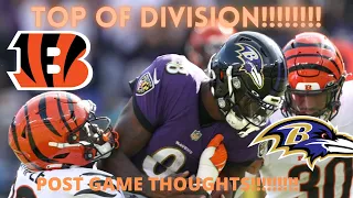 TOP OF AFC NORTH!!!!! BENGALS RAVENS WEEK 7 POST GAME REACTION!!!!