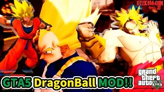 GTA5 Dragon Ball Z MOD!! 孫悟空・ベジータ・ブロリーが大暴れ！ かめはめ波も打てる！