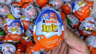 100 Yummy Kinder Surprise Egg Toys Opening - A Lot Of Kinder Joy Chocolate ASMR