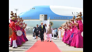 PM Modi Welcomes U.S. President Trump At Ahmedabad Airport