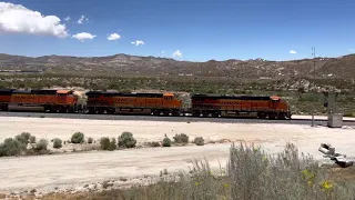 Railroad Action At Cajon Junction. Rare Main Track Three Spot. BNSF WB Z Train! 4KHDR