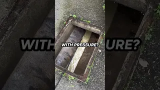 A sewage drain finally opened with pressure