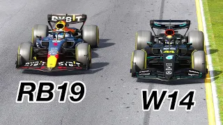 Mercedes F1 2023 W14 vs Red Bull F1 2023 RB19 - Melbourne Australian GP