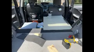 Prius 3rd gen camper conversion-bed/toilet platform design and build