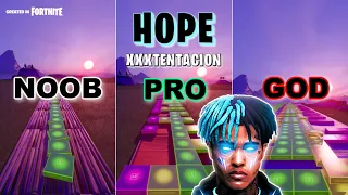 XXXTENTACION - HOPE - Noob vs Pro vs God (Fortnite Music Blocks) With Code!