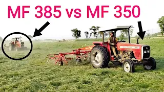 MF350 vs MF385 ? Massey Ferguson tractors together working in field | best tractor drivers