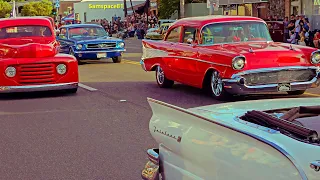 Modesto California Graffiti summer classic car show & parade, old school rides
