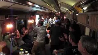 Hiram Bingham Train Returning from Machu Picchu Party in Bar Car