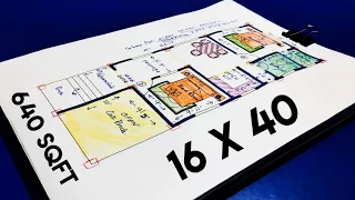 16 x 40 house plan with car parking II 16 X 40 HOUSE DESIGN II 16 X 40 GHAR KA NAKSHA