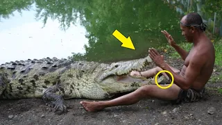 The crocodile howled wildly in pain, and a man came to the rescue. But something terrible happened!