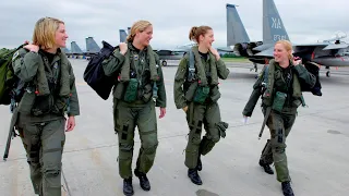 Female Fighter Pilots Fly F-15 Strike Eagle, U.S. Air Force