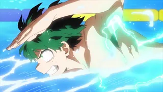 Denki and Minoru invite Izuku to use the pool so they can see the girls in bikinis