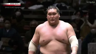 January 2022 Grand Sumo Tournament, Day 2, Yokozuna TERUNOFUJI vs WAKATAKAKAGE.