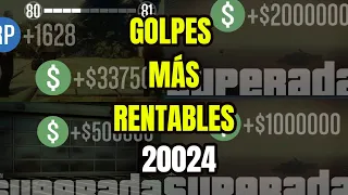 TOP 4 MEJORES GOLPES más RENTABLES en GTA 5 ONLINE 20024 SOLO Y SIN AYUDA *GANA MILLONES*