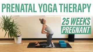 Pregnancy Yoga to Prepare for Labor (25 Weeks Pregnant!) | ROOT Yoga Therapy with Jasmine