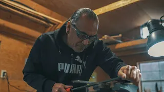 Actor/youth mentor/carver Eric Schweig recycles steel and makes traditional knives at Friends United