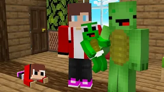 Baby JJ & Baby Mikey run away from Family in Minecraft challenge Maizen
