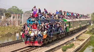Overloaded Sirajganj Express Train of Bangladesh Railway at the day of Bishwa Ijtema