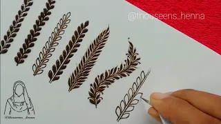 How to: 8 Different Henna Vines or Leaves | Thouseens Henna