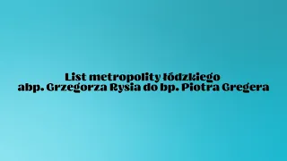 List abpa Grzegorza Rysia do bpa Piotra Gregera