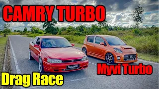 Toyota Camry 5S 2.2 Bolt On Turbo vs Myvi turbo (Episode.13)