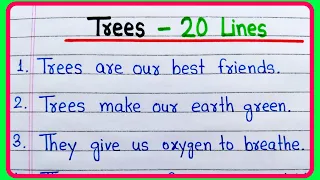 20 lines on trees | Essay on trees | 20 lines essay on trees in English | Importance of trees essay