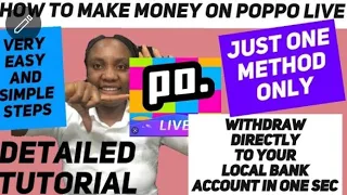 how to make money on poppo live+full tutorial video+ withdraw to your local bank account