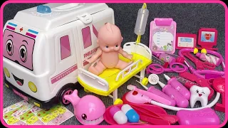 8 Minutes Satisfying with Unboxing Cute Pink Ambulance Doctor Set ASMR ( No  Music)