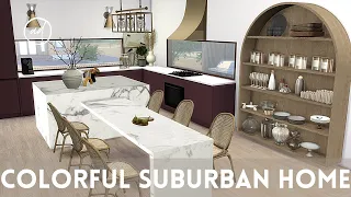 COLORFUL SUBURBAN FAMILY HOME || Sims 4 || CC SPEED BUILD