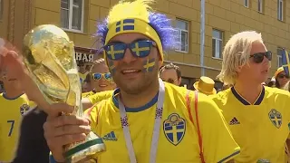 Swedish fans make themselves heard ahead of South Korea match